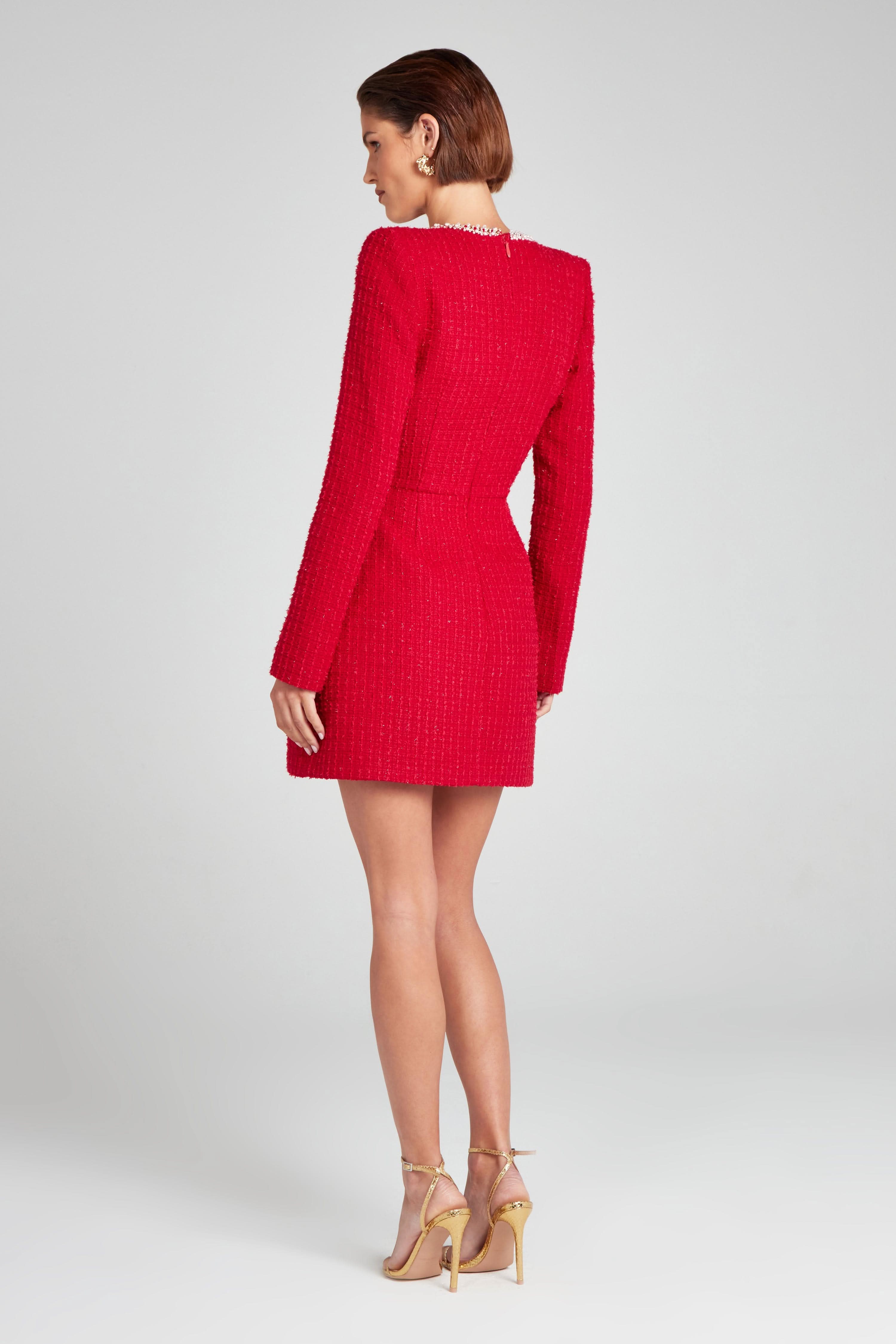 Women's Cocktail Square Neck Long Sleeve Mini Dress - product image 4