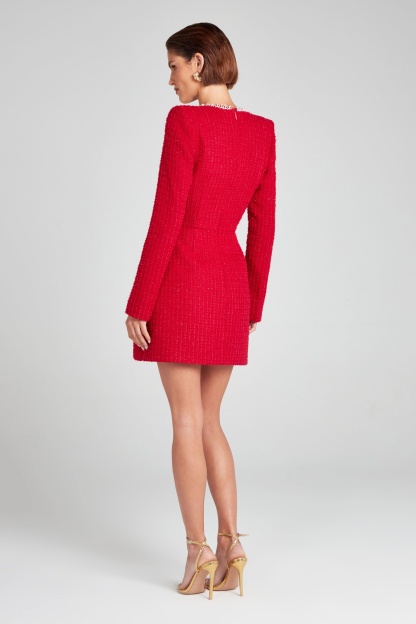 Women's Cocktail Square Neck Long Sleeve Mini Dress - product image 4