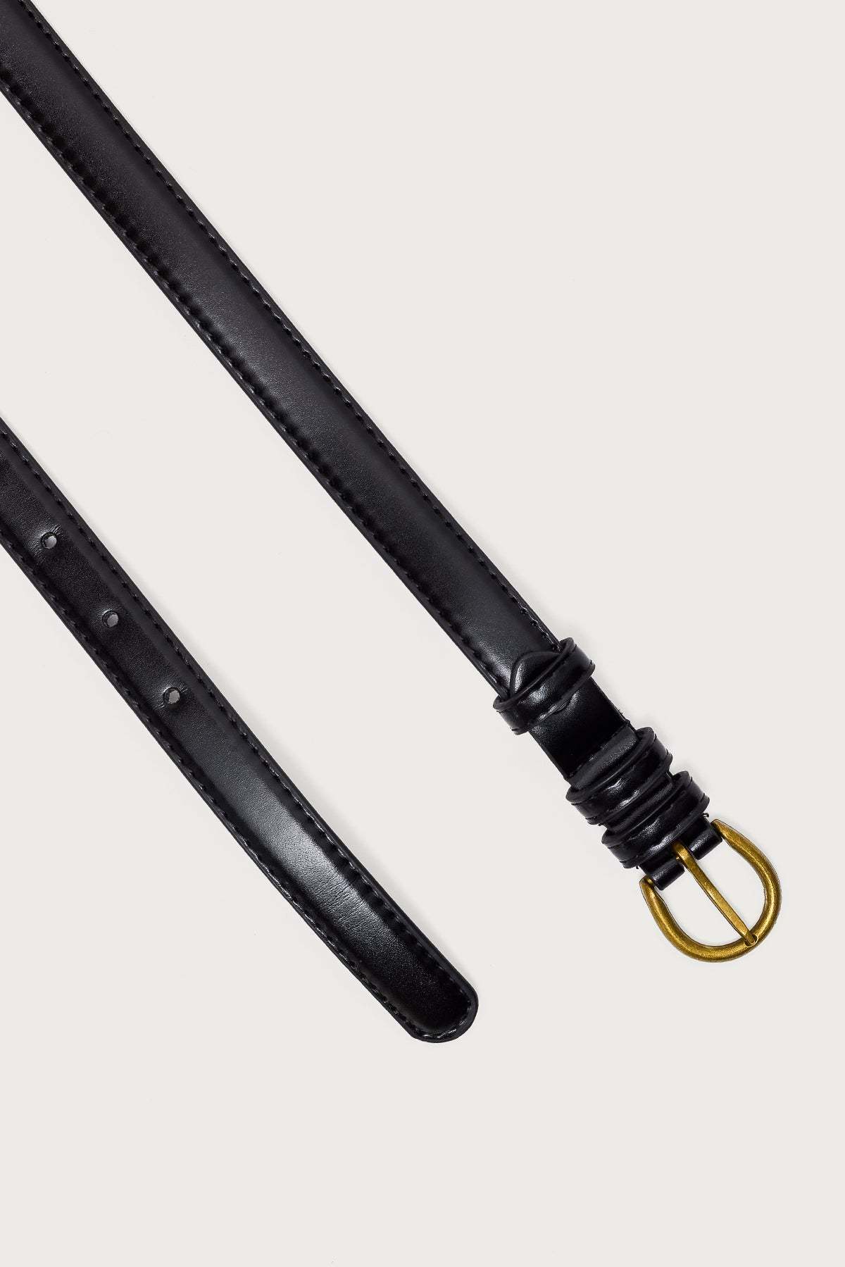 Goldey Faux Leather Belt - BLACK