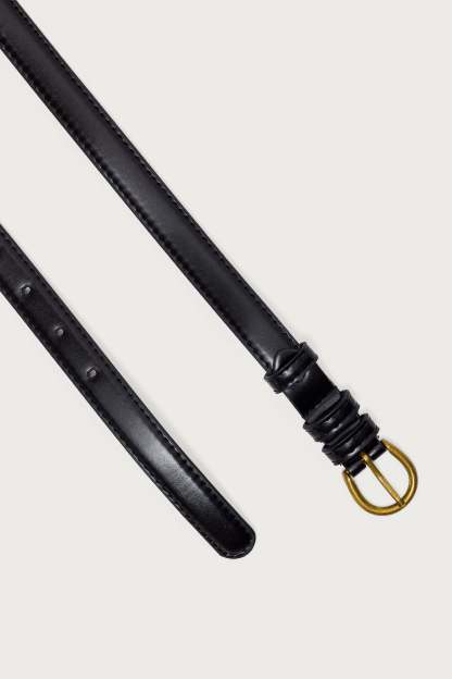 Goldey Faux Leather Belt - BLACK