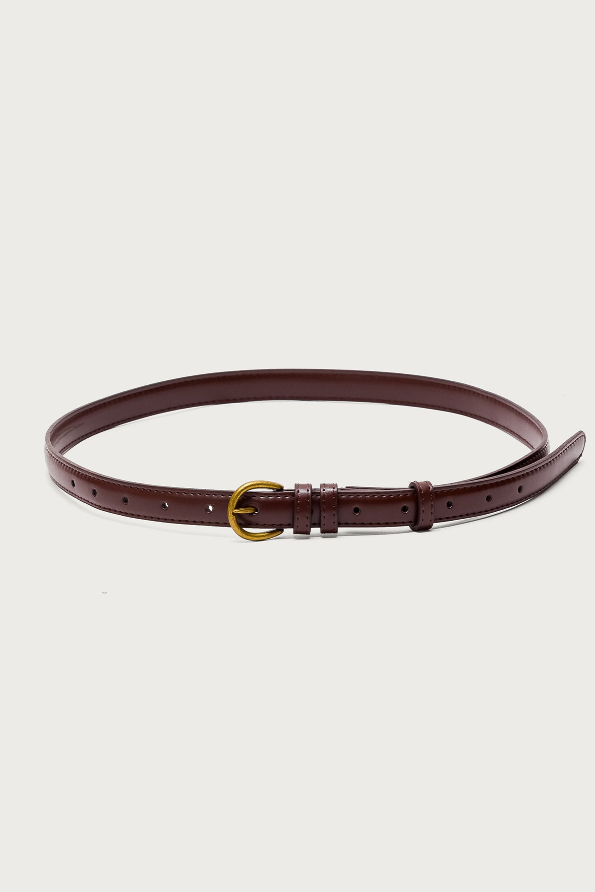 Goldey Faux Leather Belt - BROWN