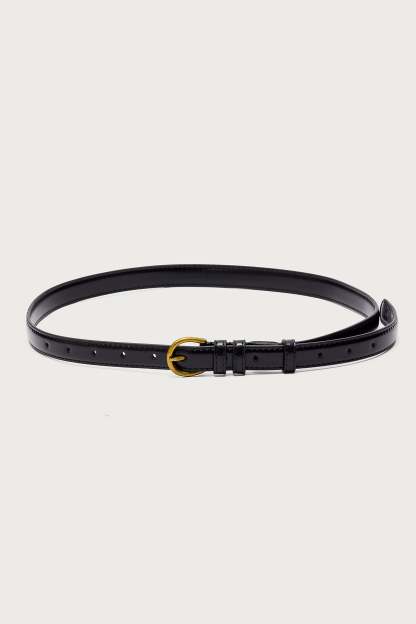 Goldey Faux Leather Belt - BLACK