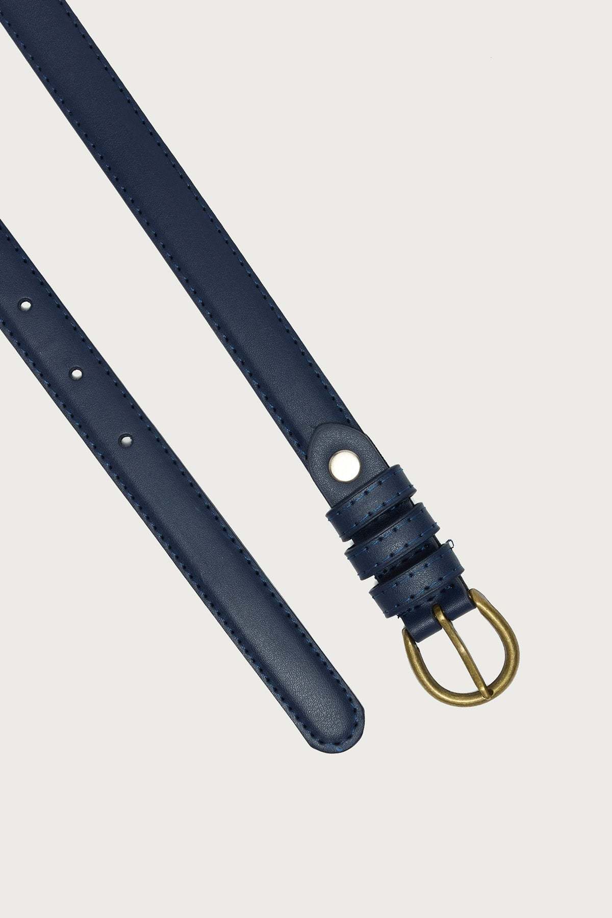 Goldey Faux Leather Belt - NAVY