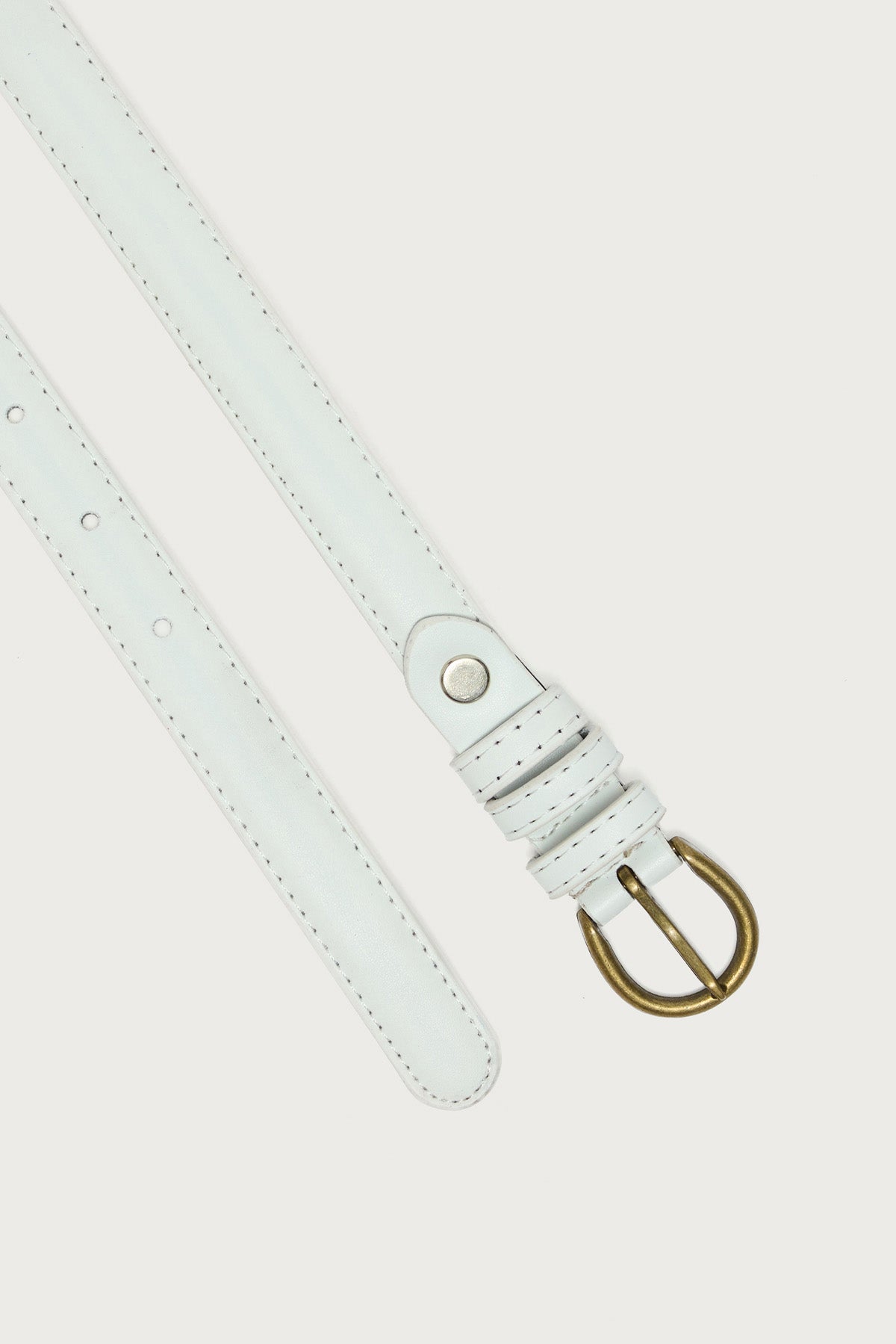 Goldey Faux Leather Belt - WHITE