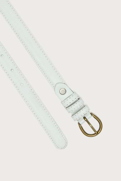 Goldey Faux Leather Belt - WHITE