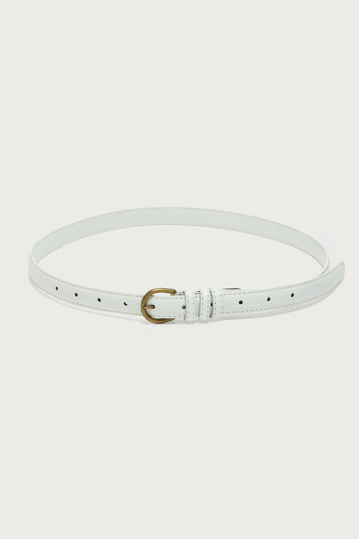 Goldey Faux Leather Belt - WHITE