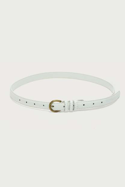 Goldey Faux Leather Belt - WHITE