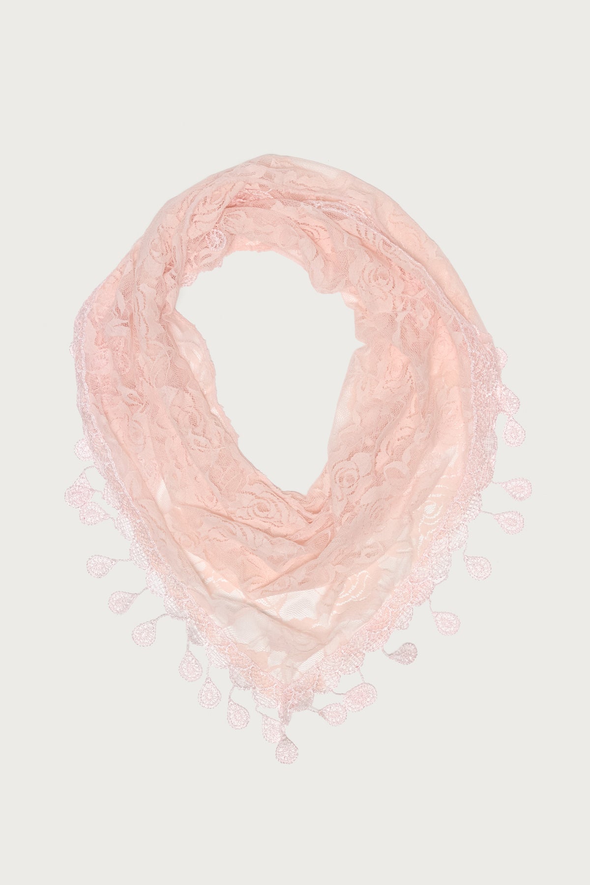 Lover Floral Sheer Lace Waist Scarf - PINK