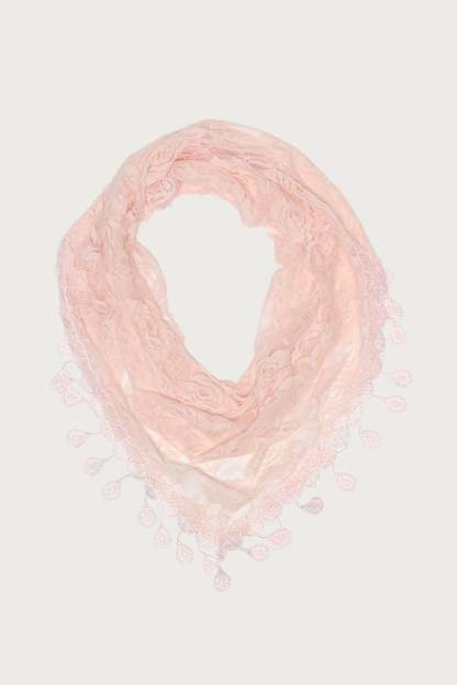 Lover Floral Sheer Lace Waist Scarf - PINK