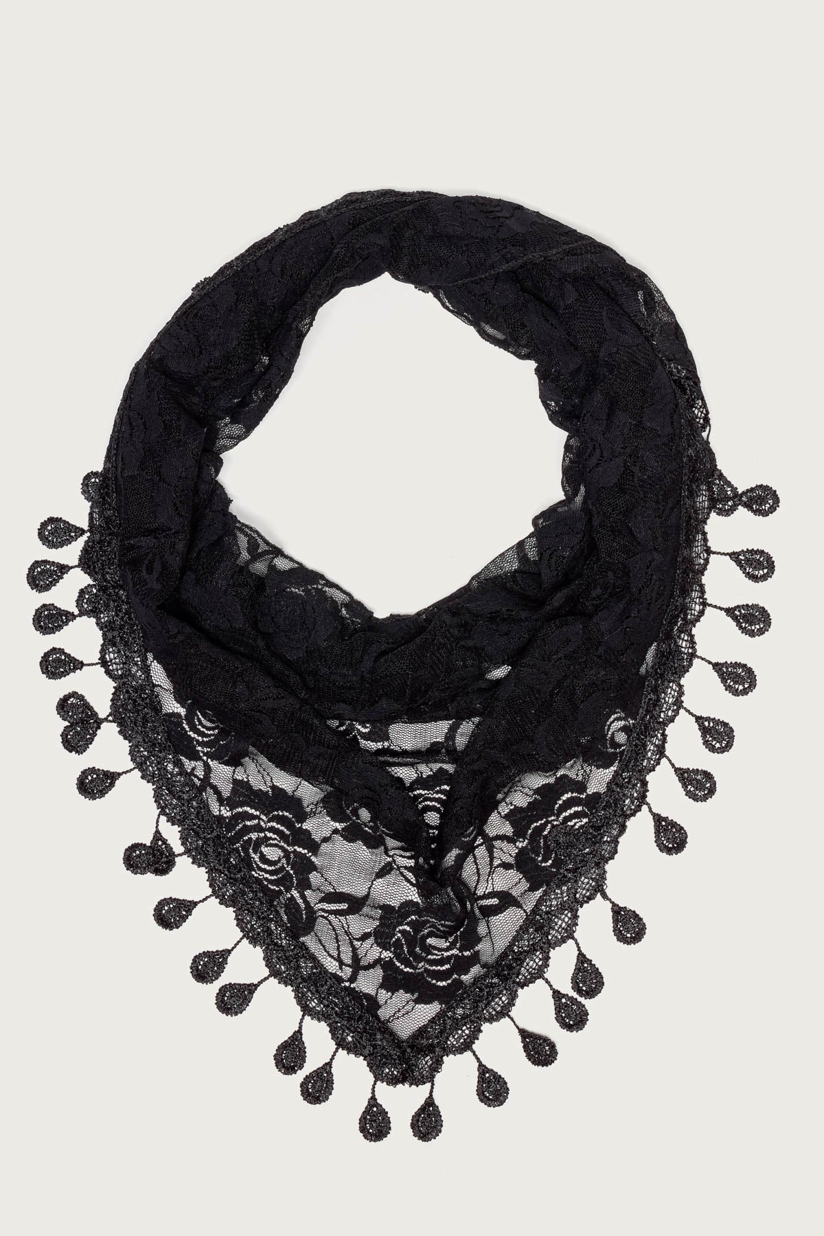 Lover Floral Sheer Lace Waist Scarf - BLACK