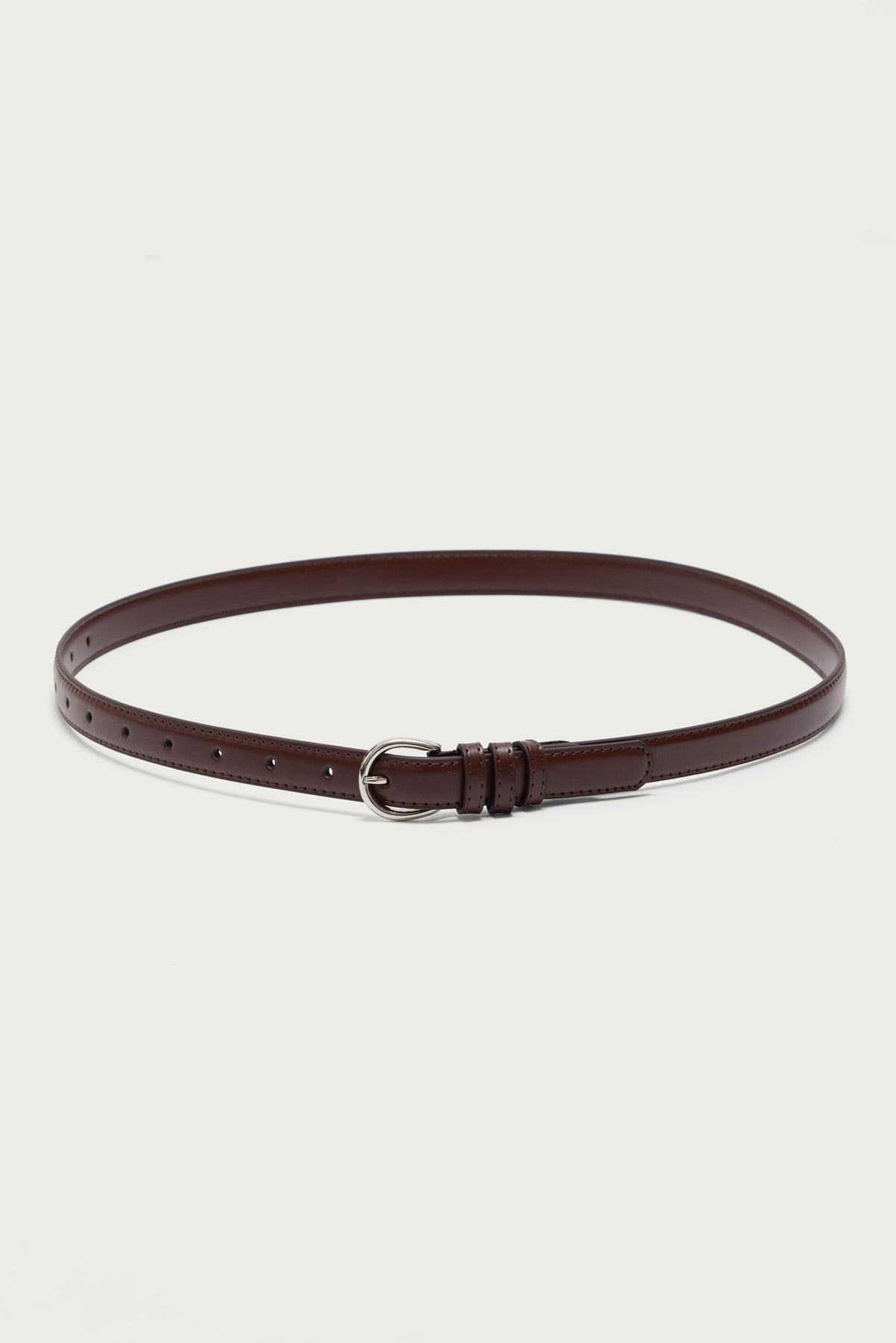 Goldey Faux Leather Belt - DARK-BROWN
