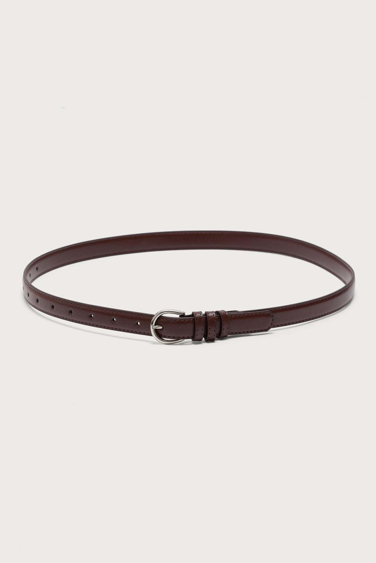 Goldey Faux Leather Belt - DARK-BROWN