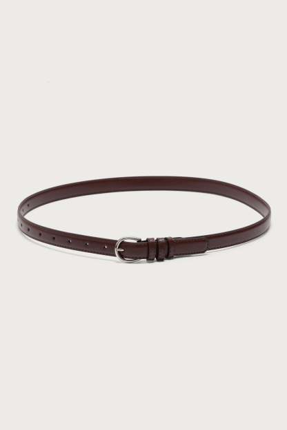 Goldey Faux Leather Belt - DARK-BROWN