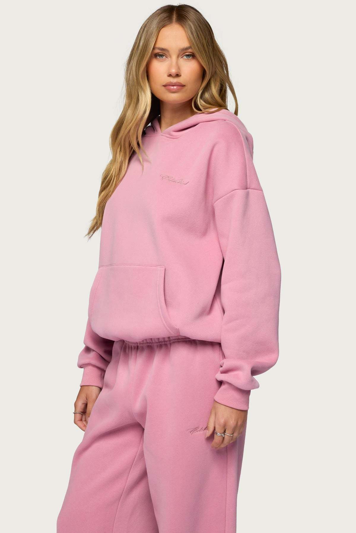 Basic Girl Oversized Edikted Hoodie - PINK