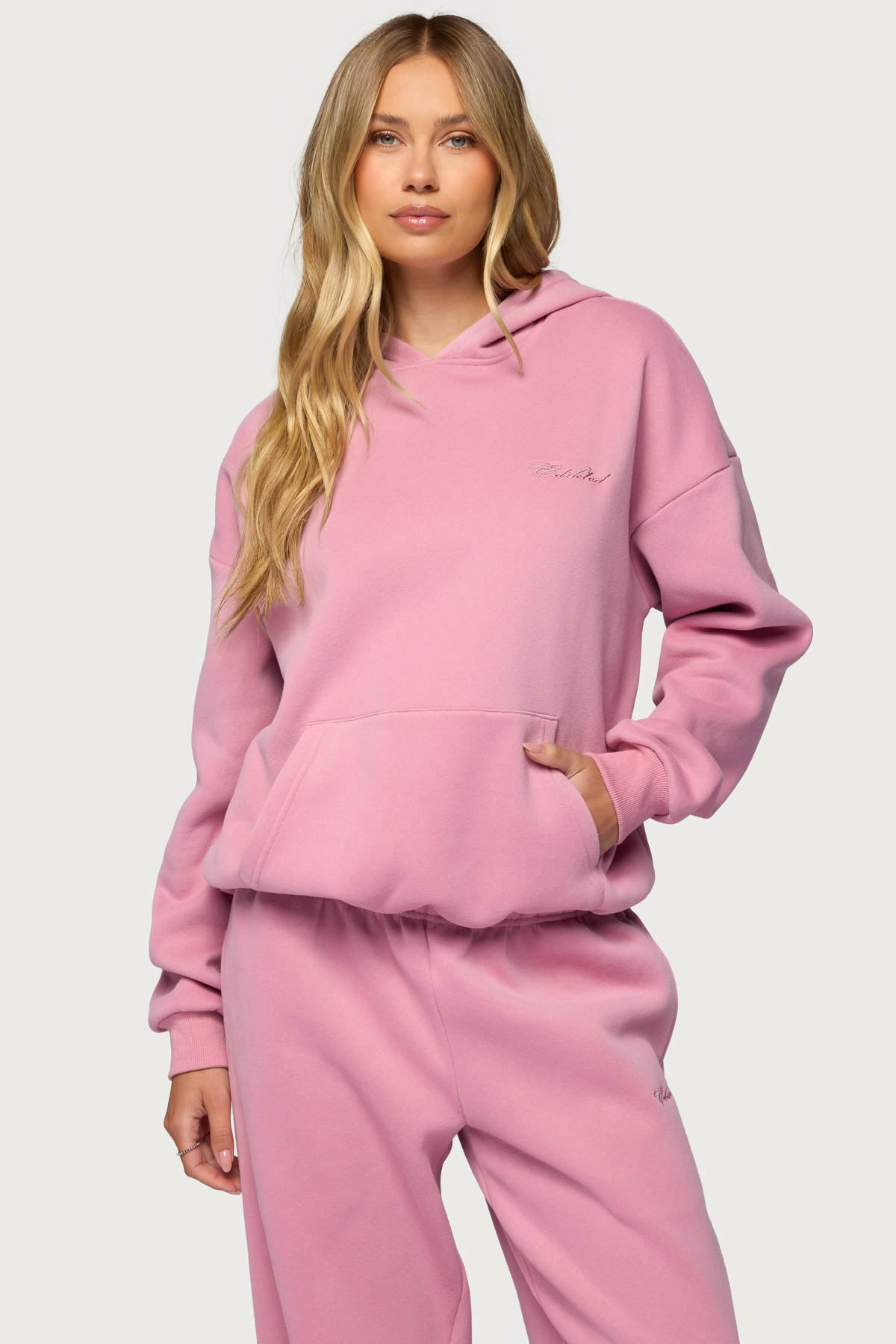 Basic Girl Oversized Edikted Hoodie - PINK