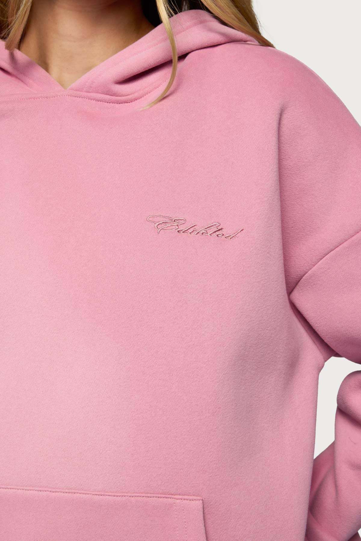 Basic Girl Oversized Edikted Hoodie - PINK