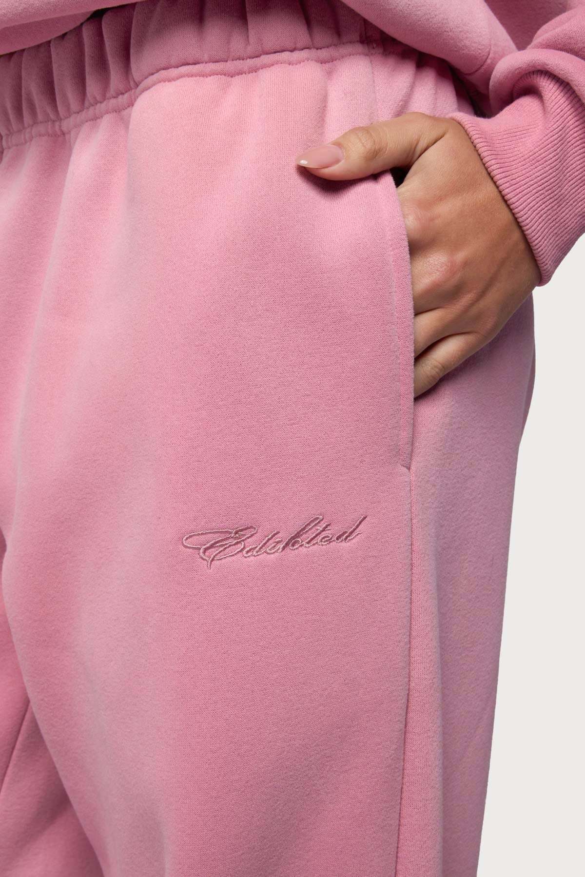 Basic Girl Wide Leg Edikted Sweatpants - PINK