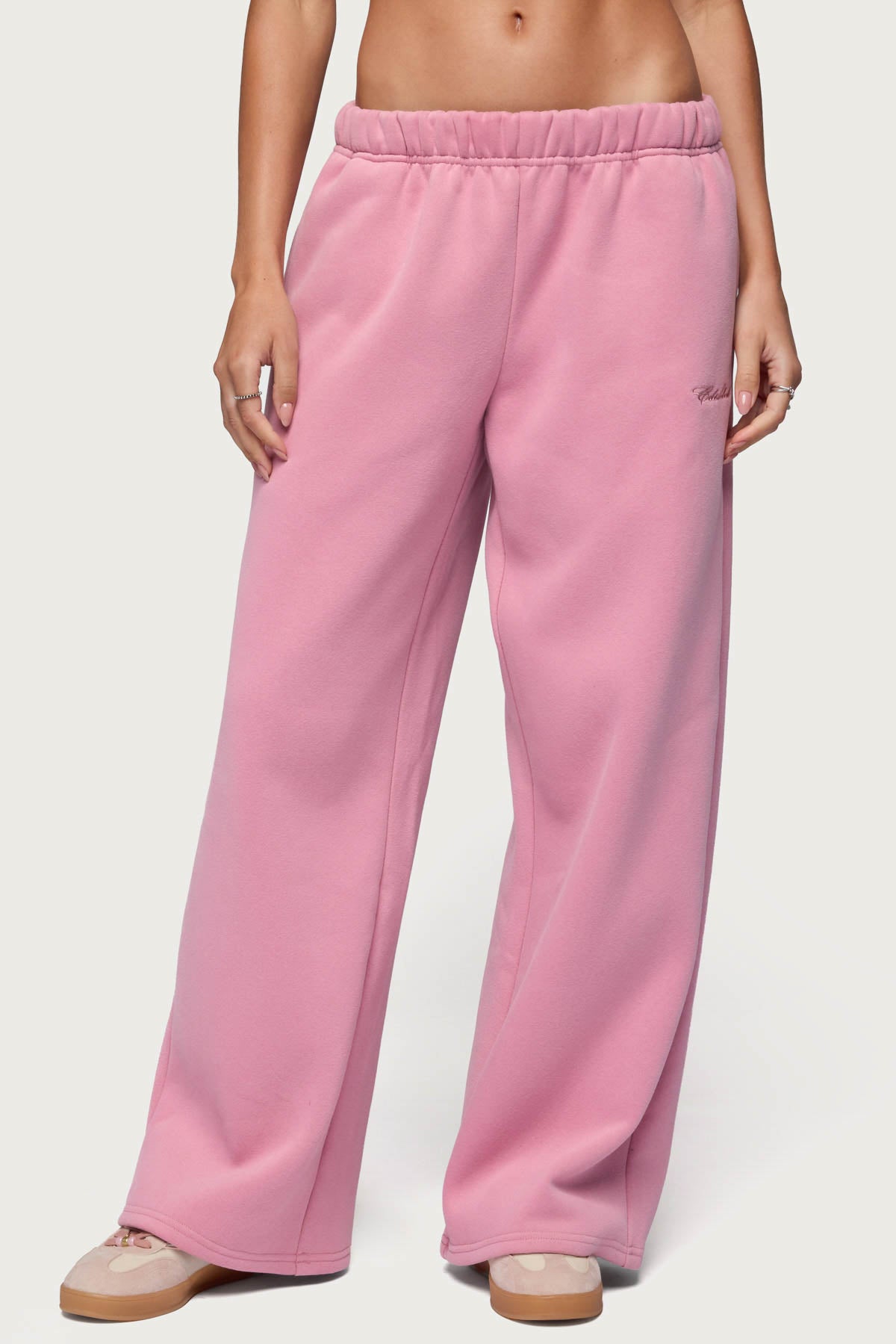 Basic Girl Wide Leg Edikted Sweatpants - PINK