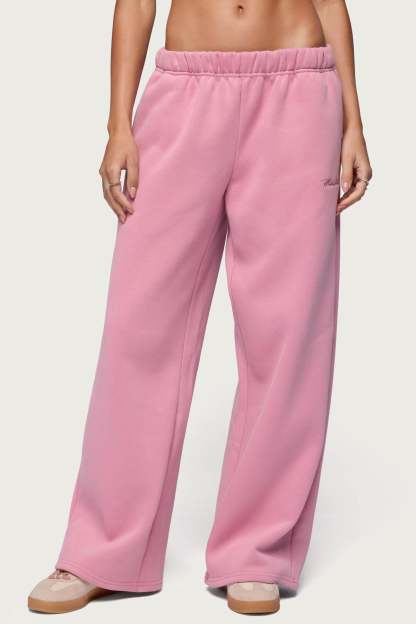 Basic Girl Wide Leg Edikted Sweatpants - PINK