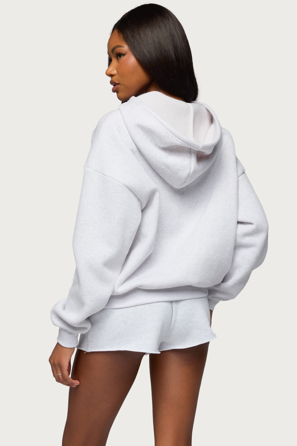 Edikted Cutie Hoodie - LIGHT-GRAY-MELANGE