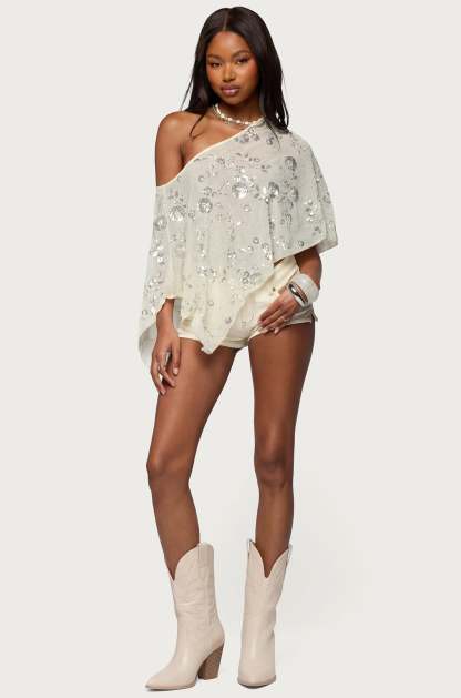 Jagger Low Rise Denim Shorts - CREAM