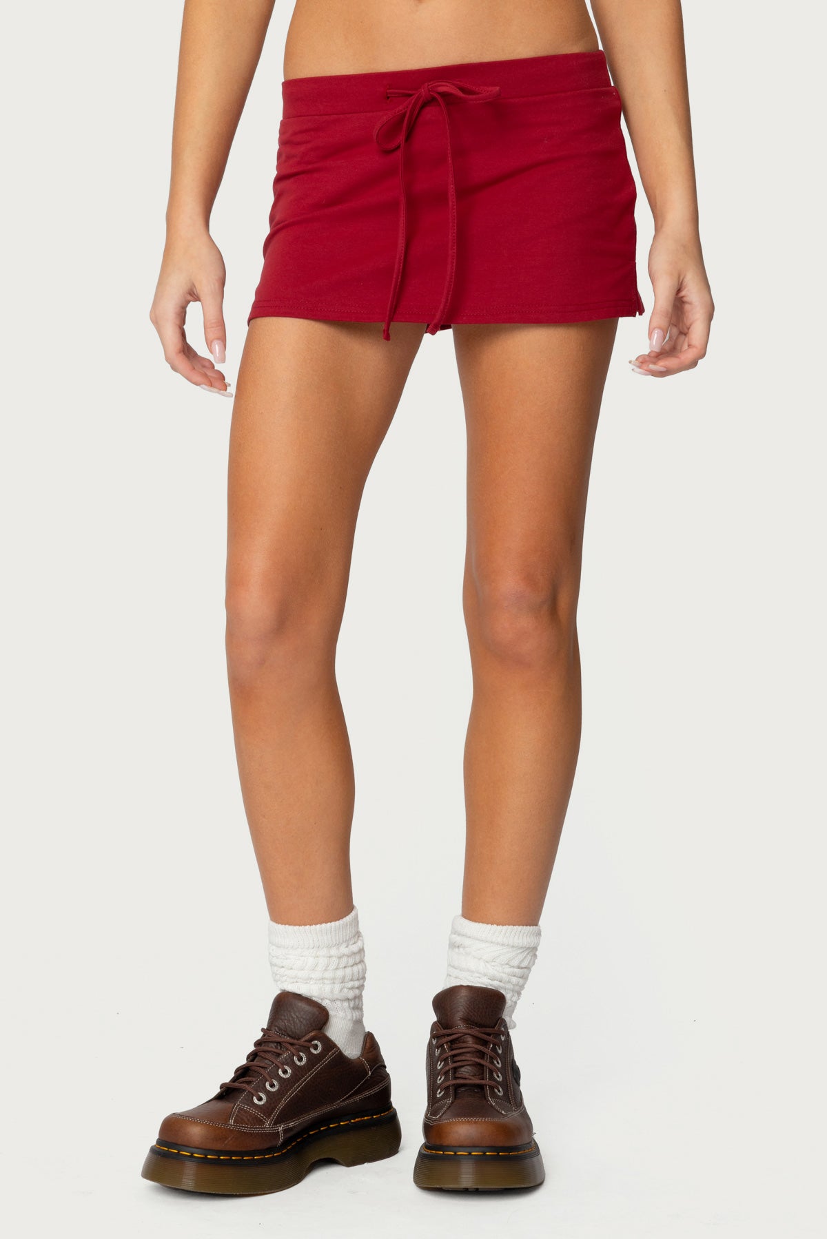 Bayside Slitted Micro Skort - BURGUNDY