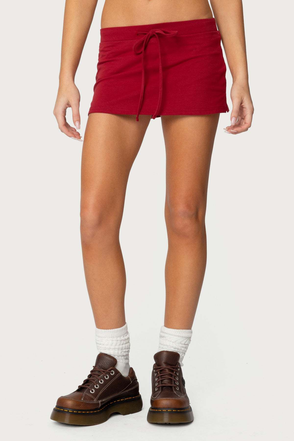 Bayside Slitted Micro Skort - BURGUNDY
