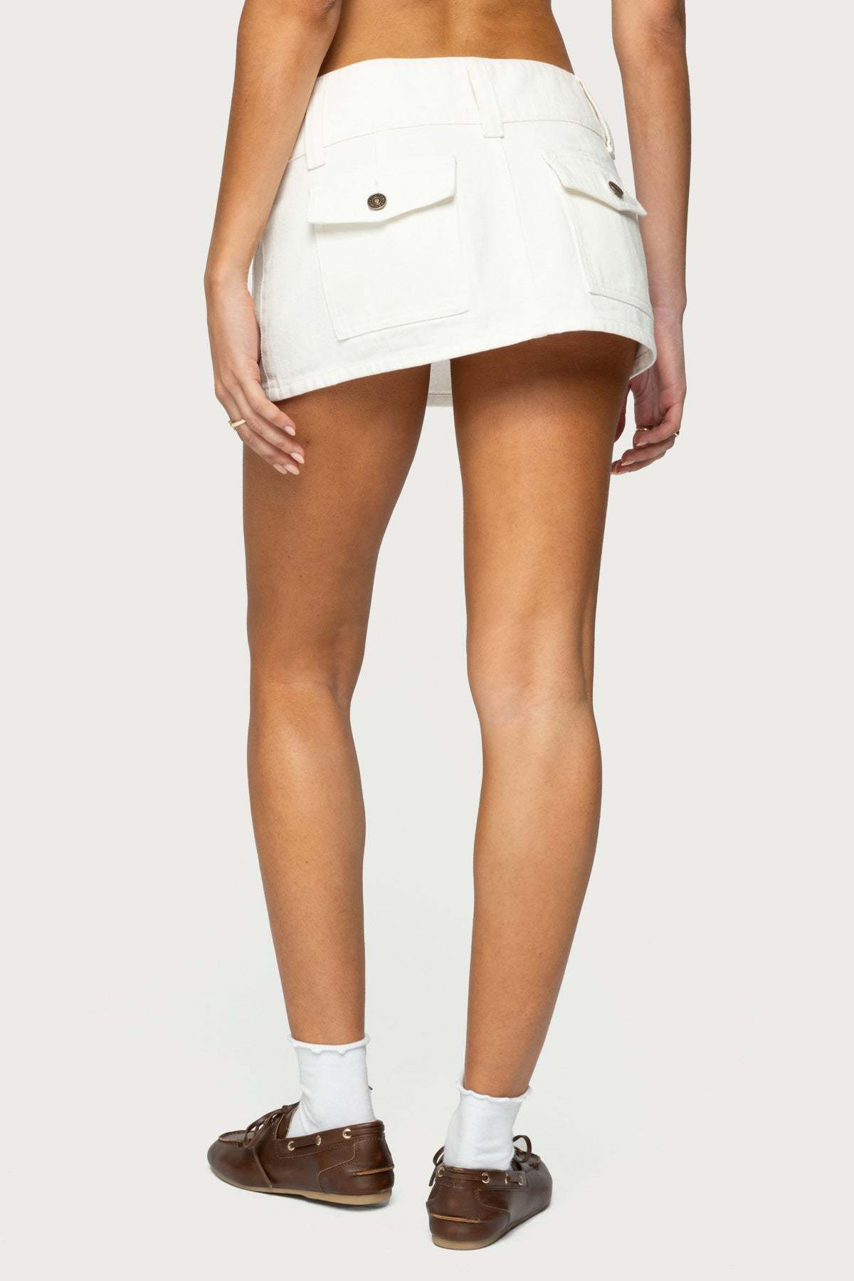 Mckinley Denim Mini Skirt - WHITE