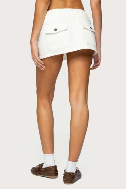Mckinley Denim Mini Skirt - WHITE