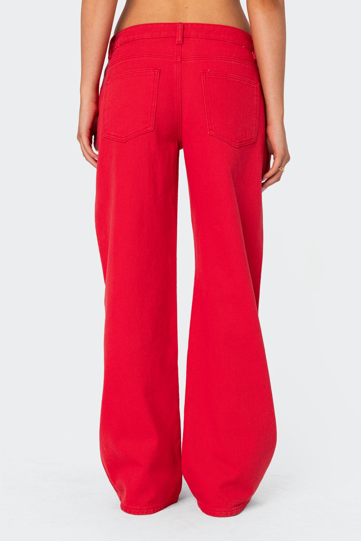 Roman Low Rise Baggy Jeans - RED