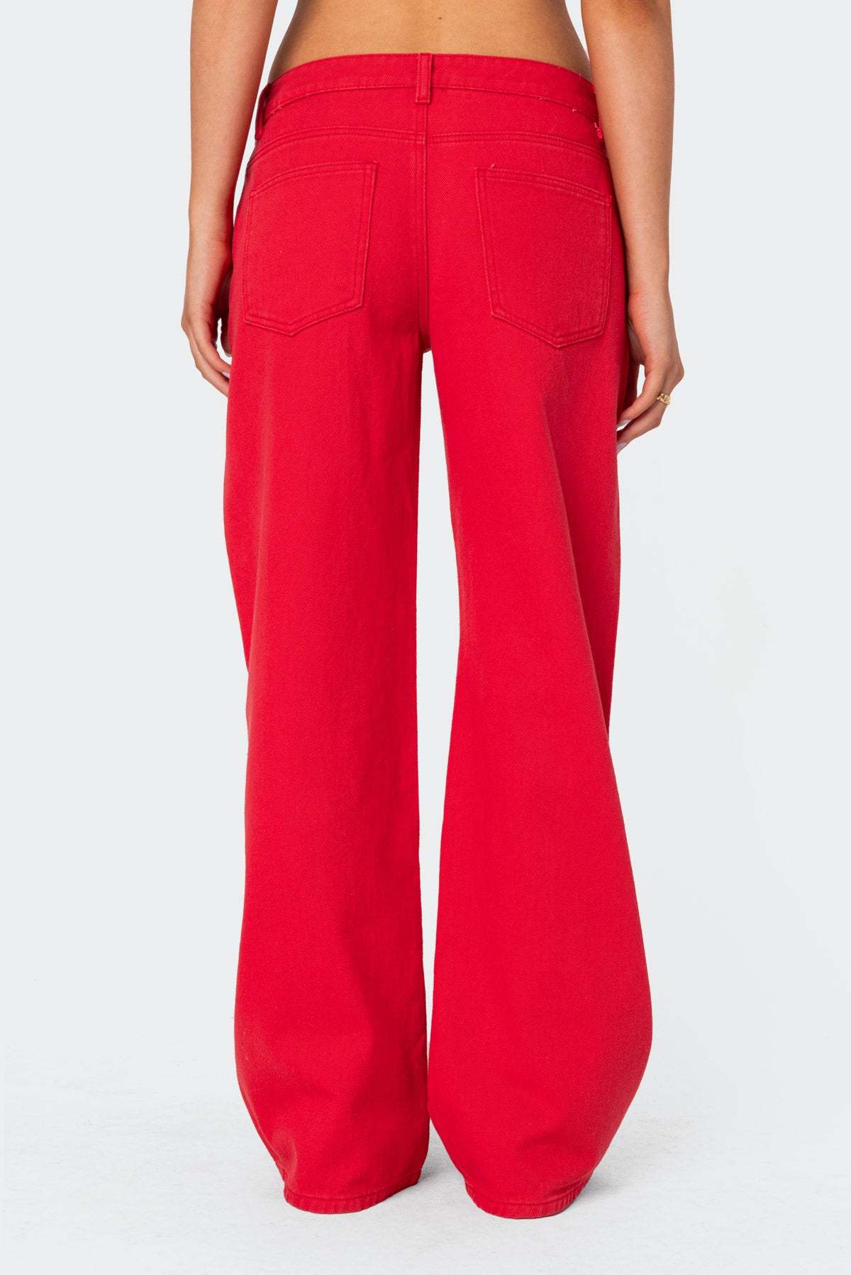 Roman Low Rise Baggy Jeans - RED