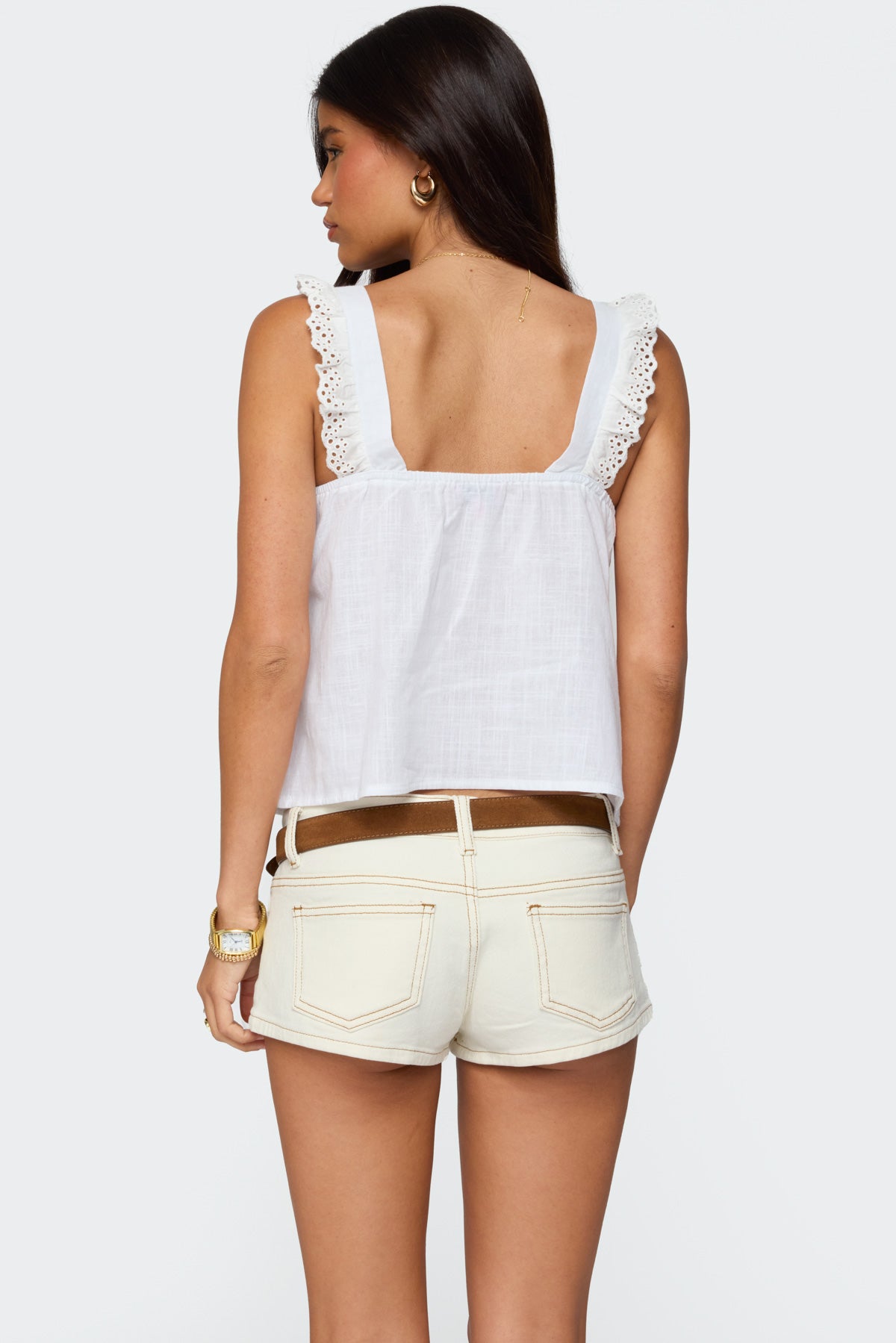 Viviana Linen Look Top - WHITE
