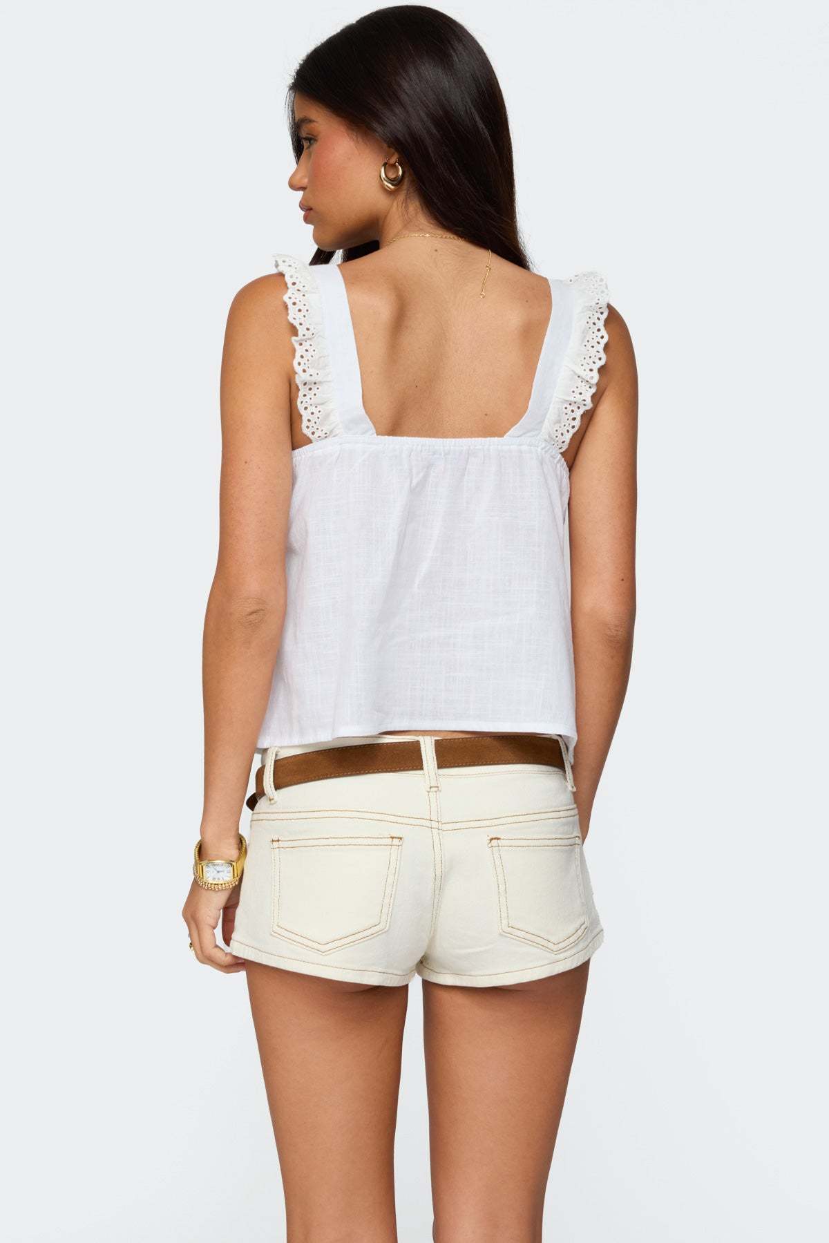 Viviana Linen Look Top - WHITE