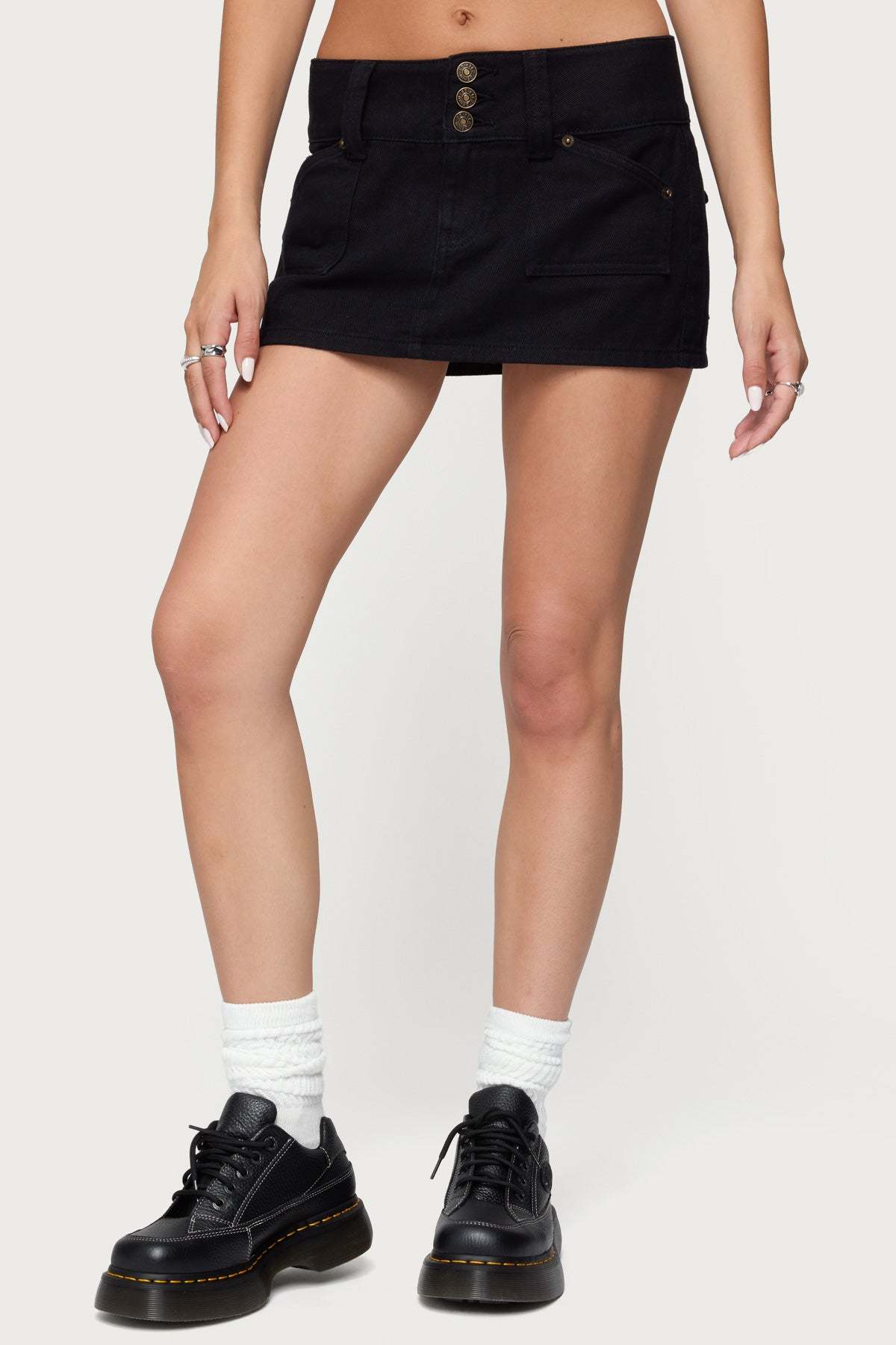 Mckinley Denim Mini Skirt - BLACK