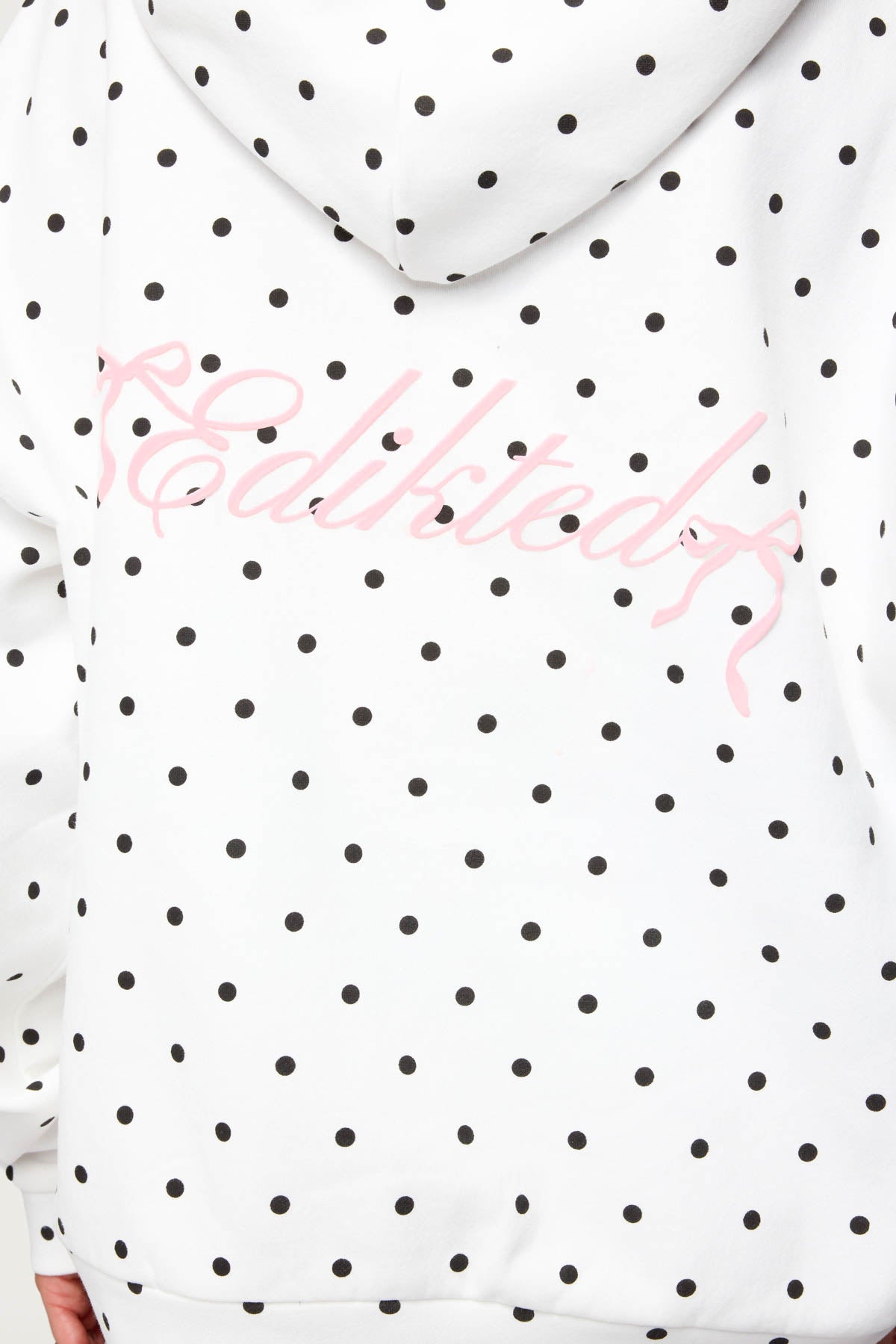 Chelsie Polka Dot Hoodie - WHITE