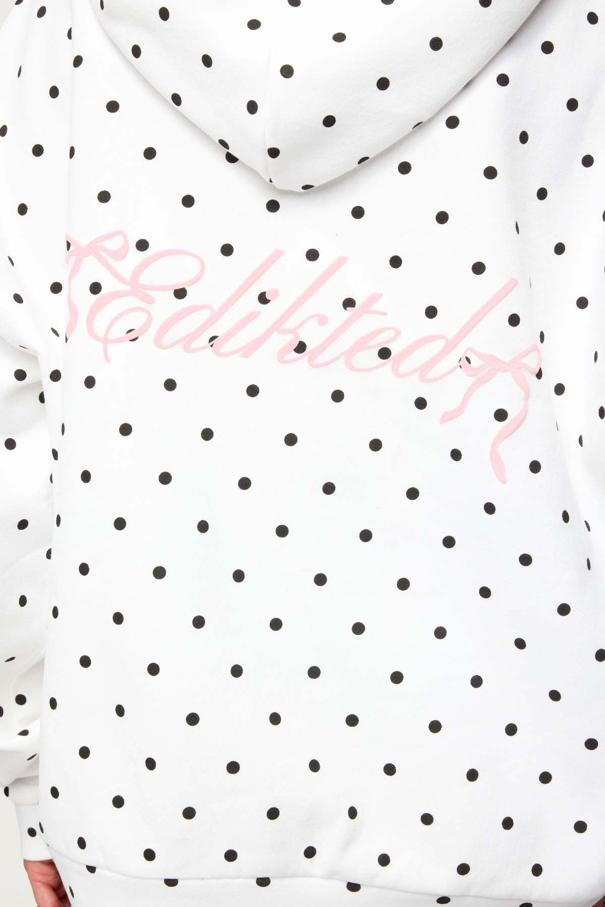 Chelsie Polka Dot Hoodie - WHITE
