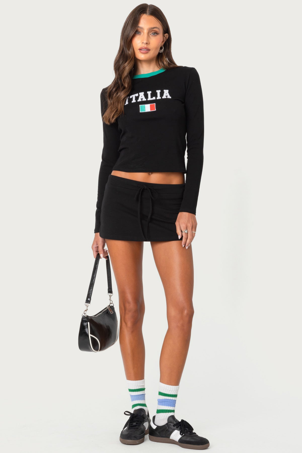 Bayside Slitted Micro Skort - BLACK
