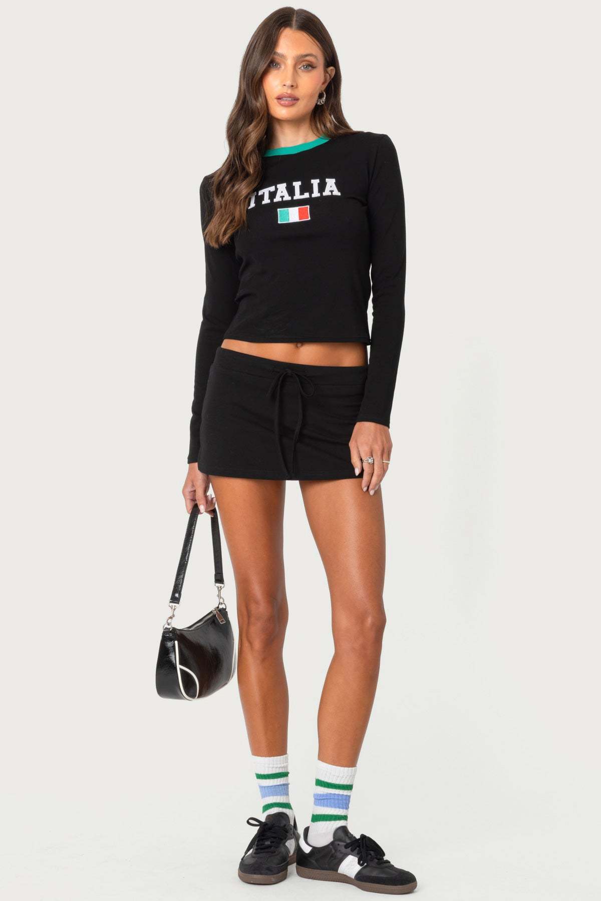 Bayside Slitted Micro Skort - BLACK