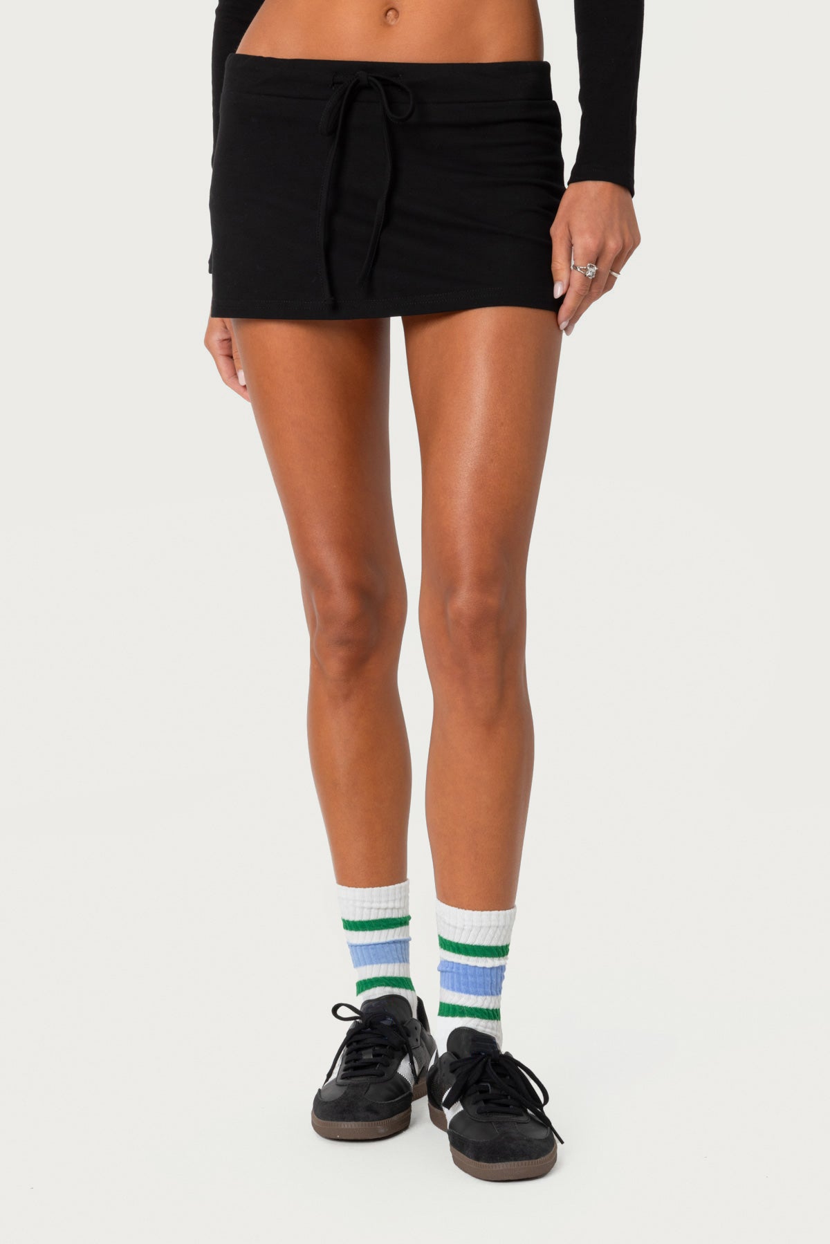 Bayside Slitted Micro Skort - BLACK