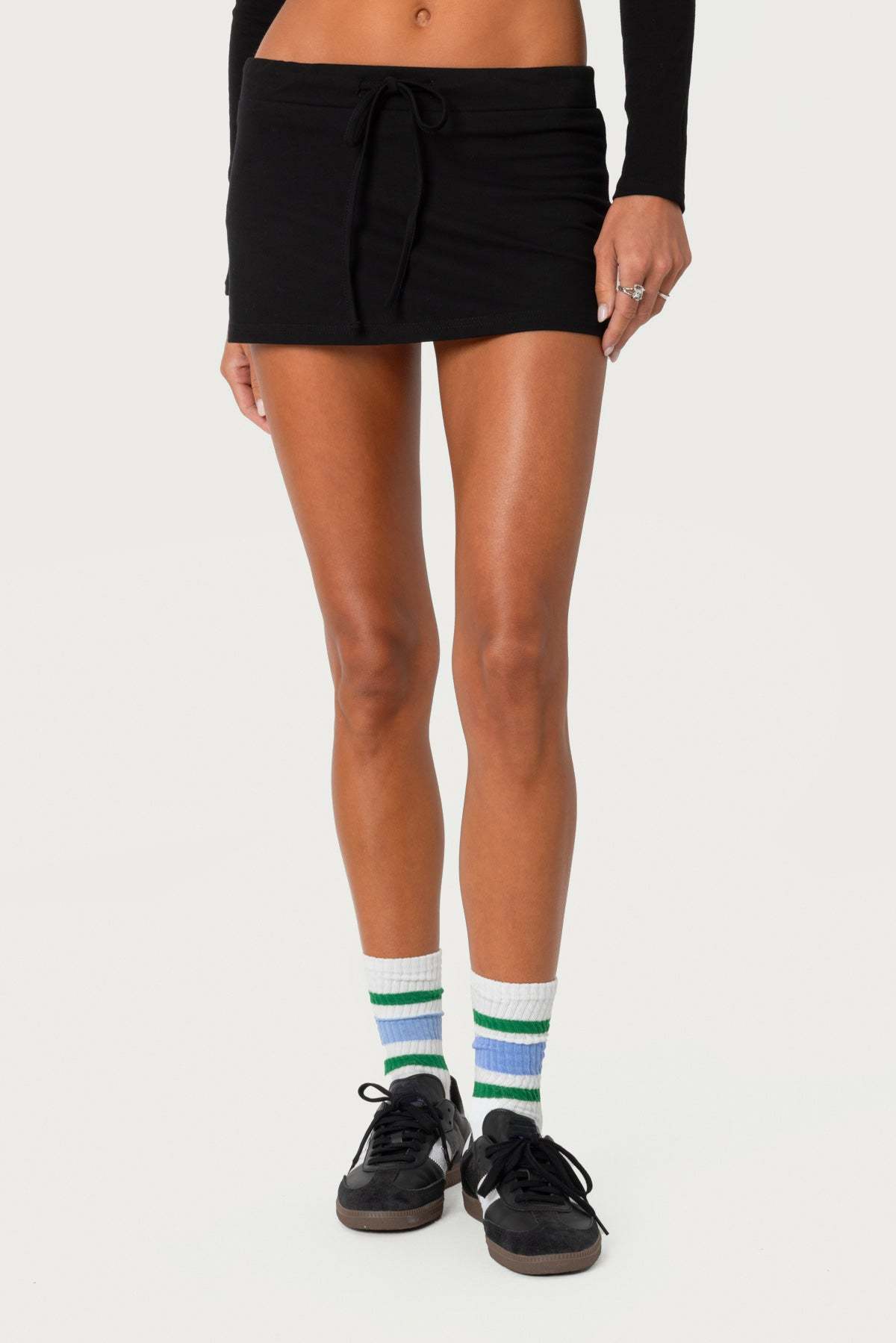 Bayside Slitted Micro Skort - BLACK