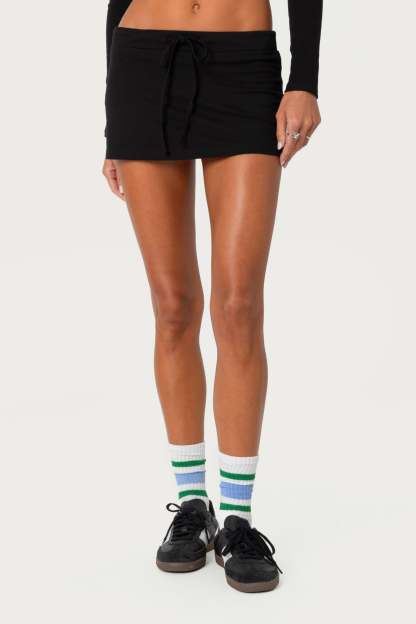Bayside Slitted Micro Skort - BLACK