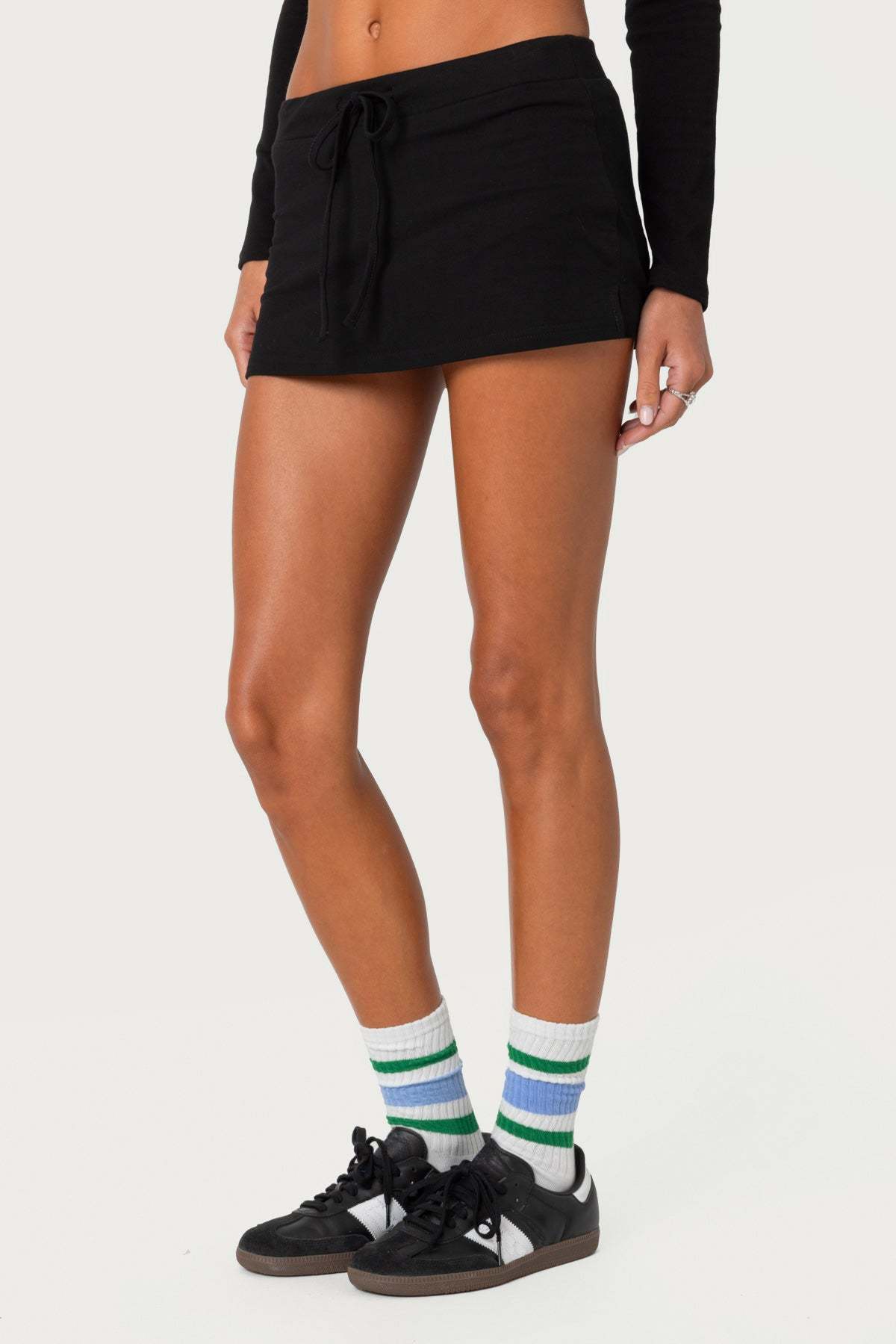 Bayside Slitted Micro Skort - BLACK