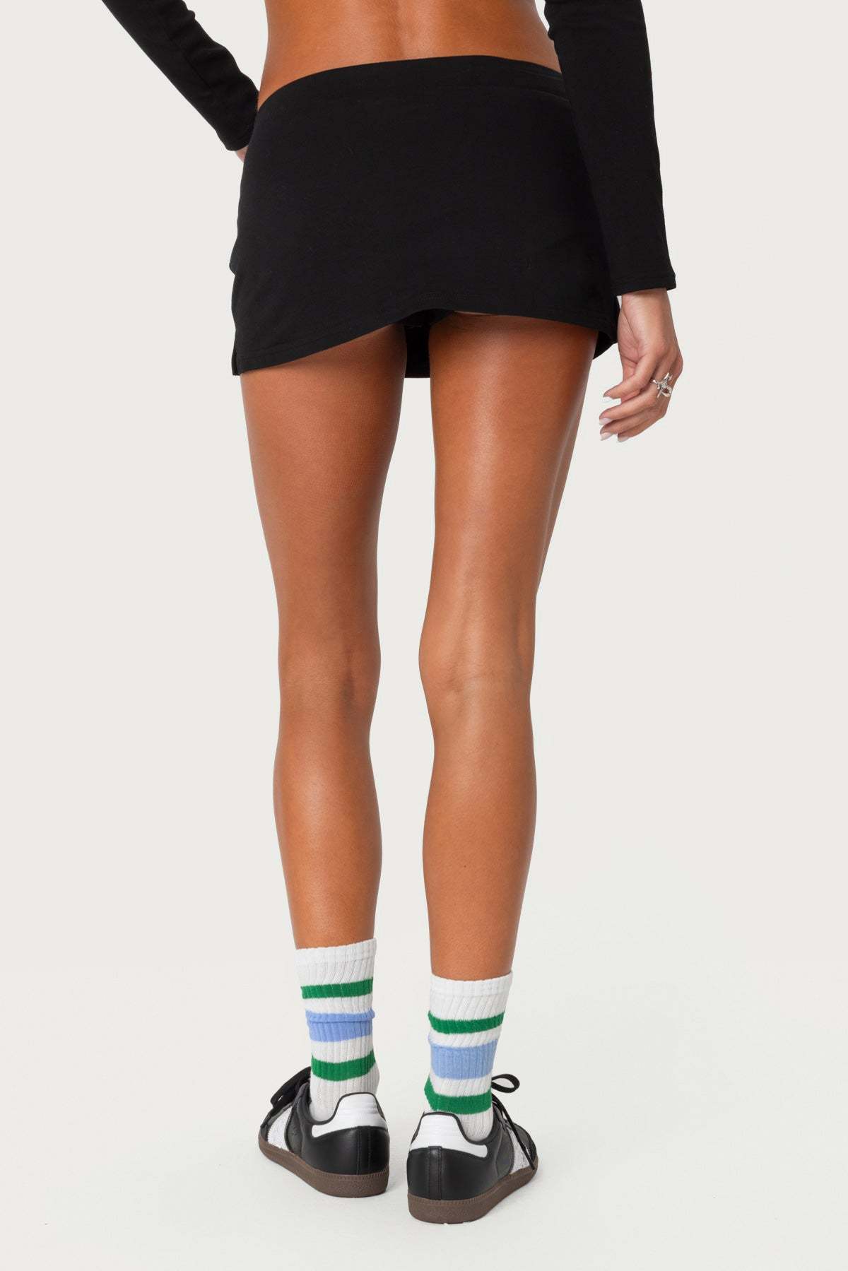 Bayside Slitted Micro Skort - BLACK