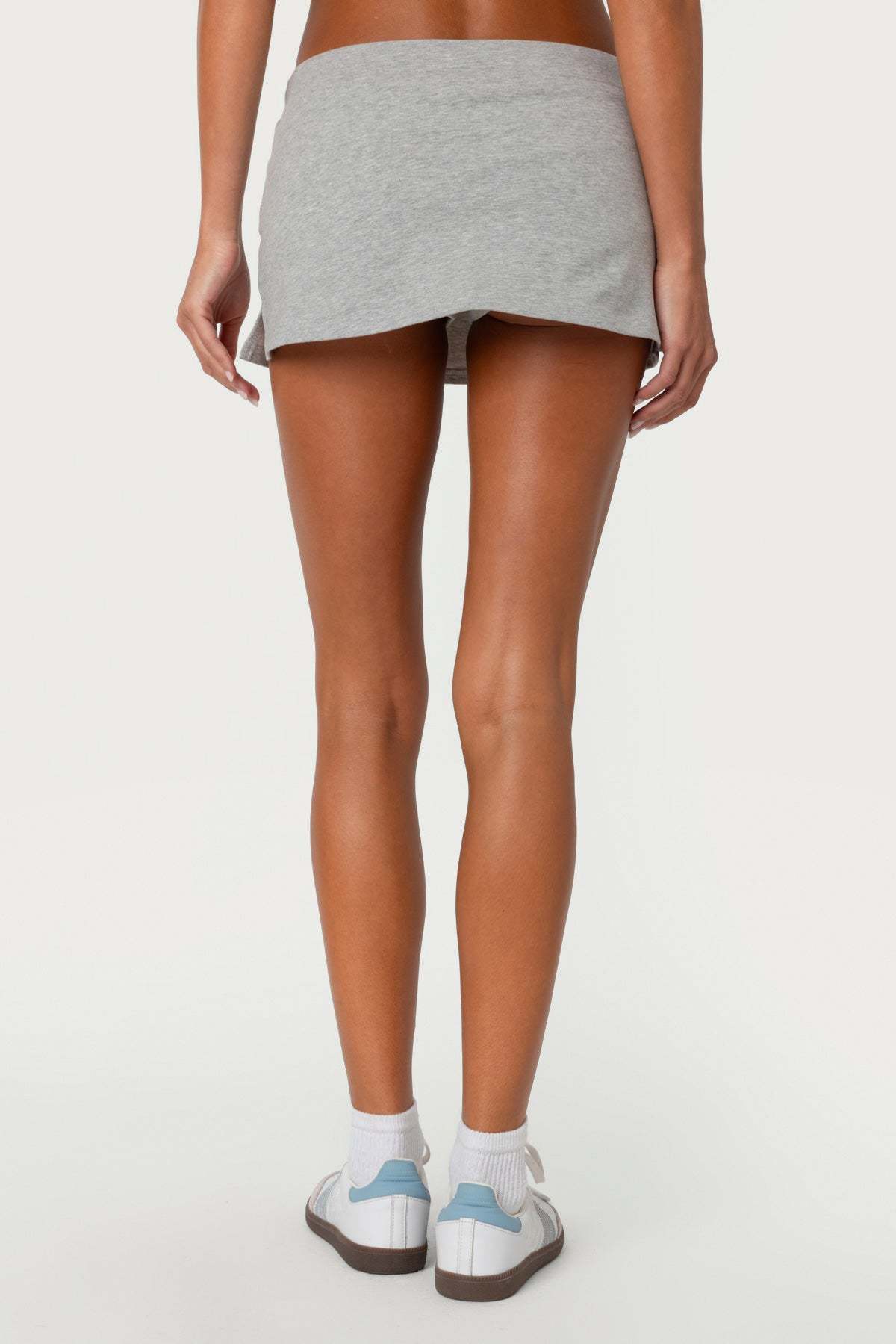 Bayside Slitted Micro Skort - GRAY MELANGE