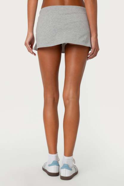 Bayside Slitted Micro Skort - GRAY MELANGE