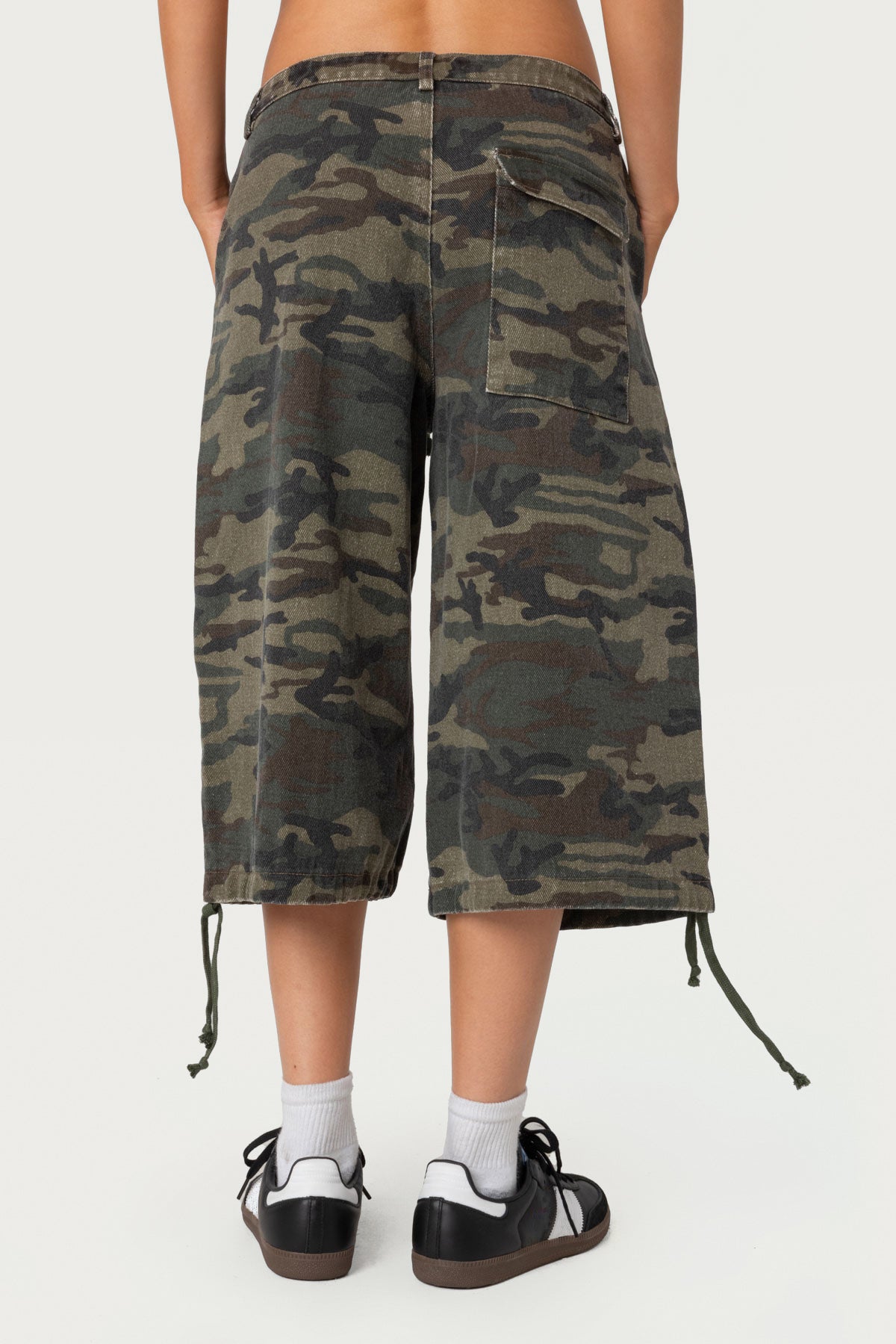 Camo Cargo Bermuda Shorts - OLIVE