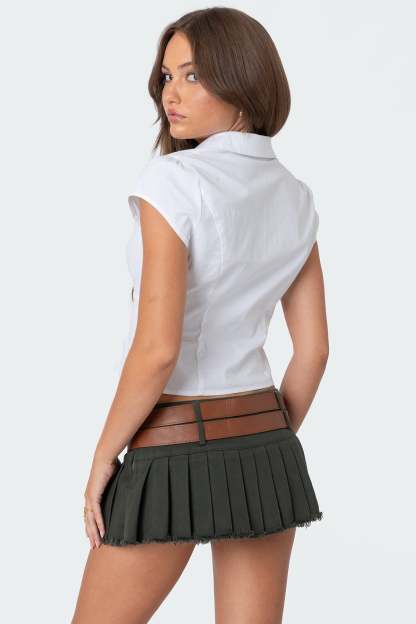 Massie Tailored Button Up Shirt - WHITE
