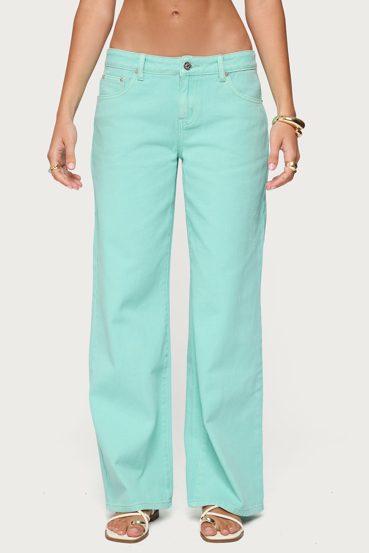 Roman Low Rise Baggy Jeans - AQUA