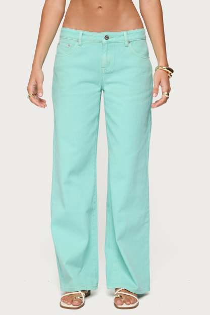 Roman Low Rise Baggy Jeans - AQUA