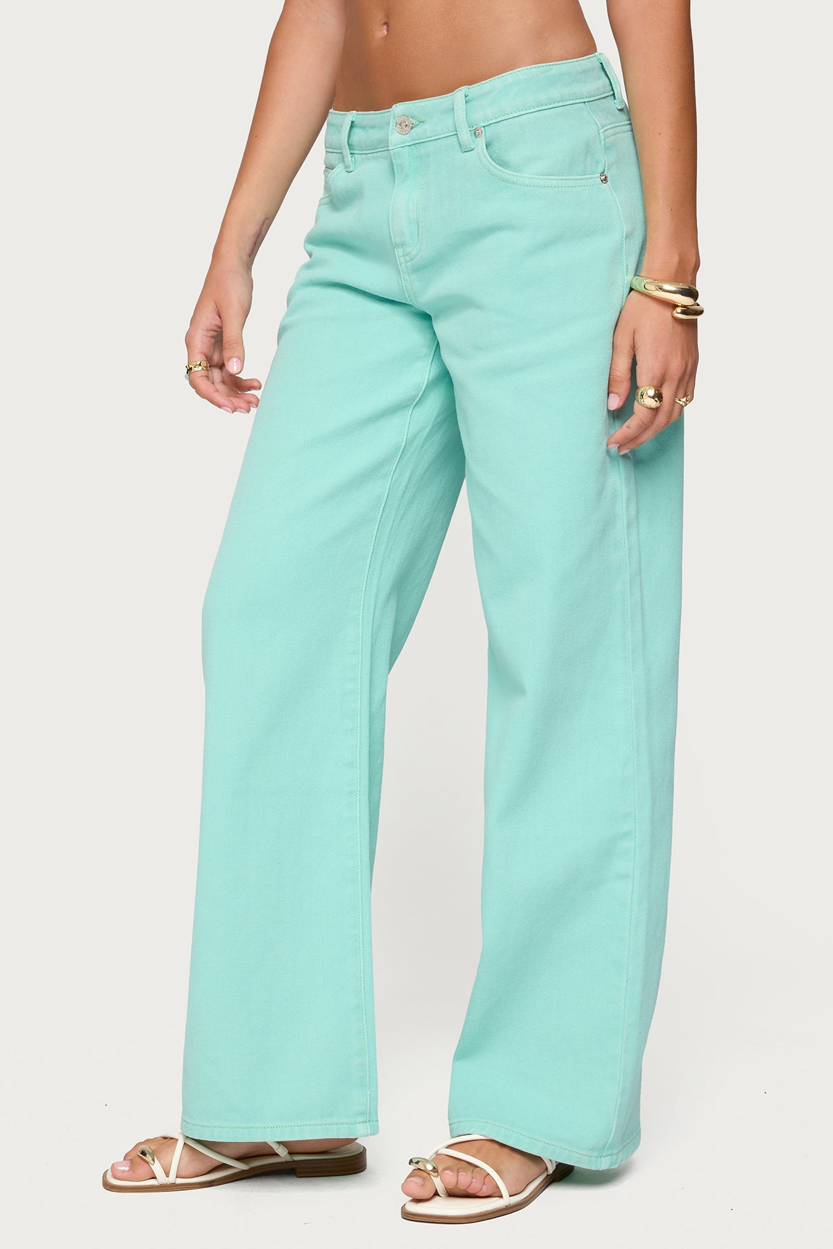 Roman Low Rise Baggy Jeans - AQUA